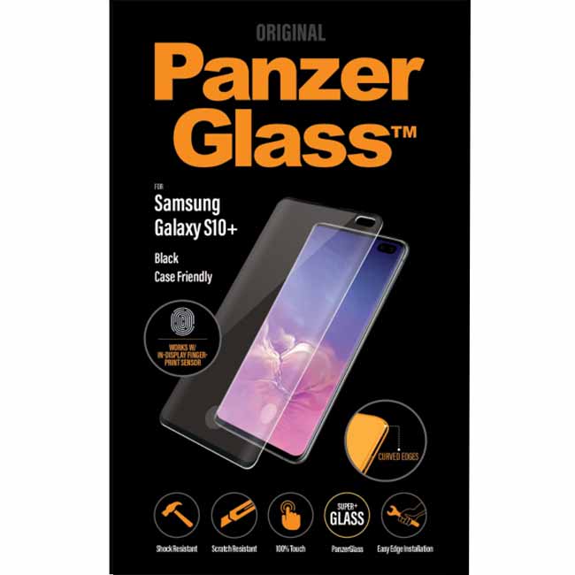 Ochranné temperované sklo PanzerGlass Case Friendly pro Samsung Galaxy S10 +-G975F, Fingerprint komp., Černé