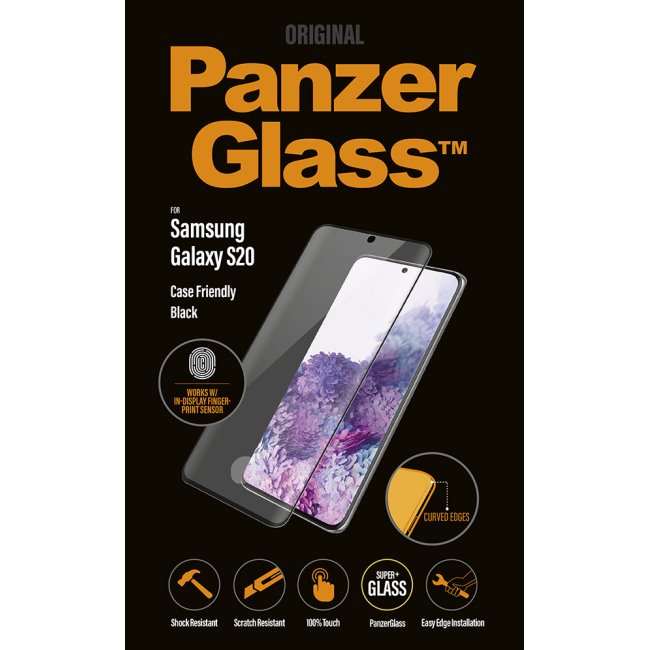 Ochranné temperované sklo PanzerGlass Case Friendly pro Samsung Galaxy S20 Plus-G985F, Fingerprint komp., Black