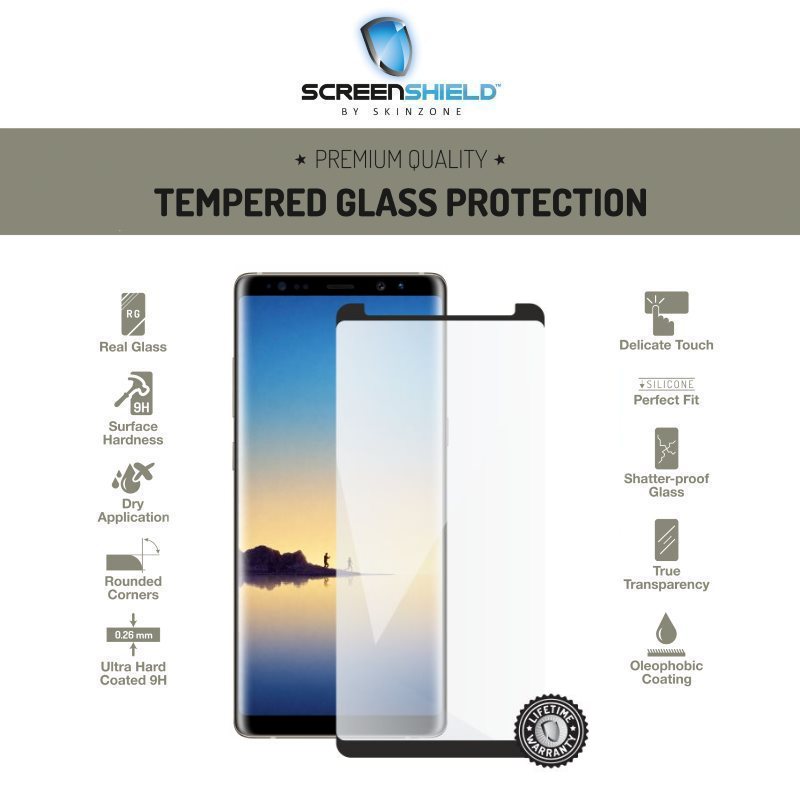 
Ochranné temperované sklo Screenshield 3D Case Friendly pro Samsung Galaxy Note 8-N950F, Black-Doživotní záruka