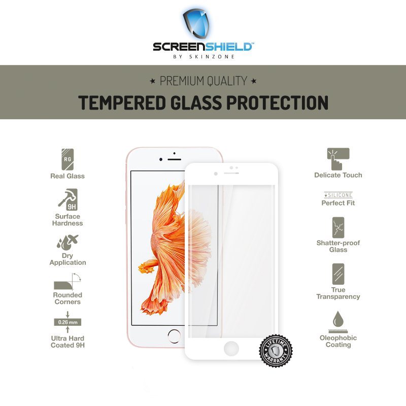 
Ochranné temperované sklo Screenshield 3D pro Apple iPhone 7-Full Cover Metalic White-Doživotní záruka