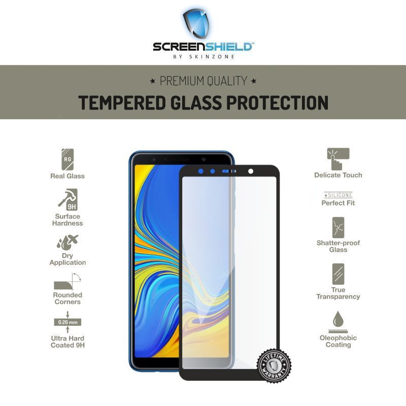 
Ochranné temperované sklo Screenshield 3D pro Samsung Galaxy A7 2018-A750F-Full Cover Black-Doživotní záruka