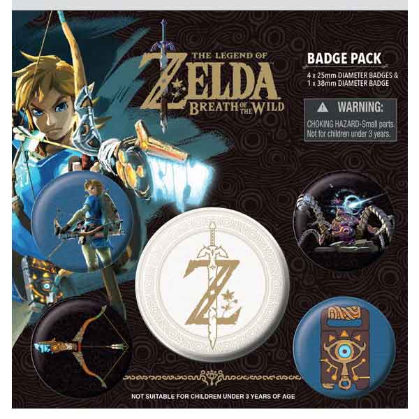 Odznaky Legend of Zelda Breath of the Wild Z Emblem (5-Pack)