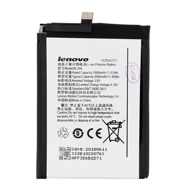 Originální baterie pro Lenovo Vibe Shot, (3000 mAh) Originální baterie pro Lenovo Vibe Shot, (3000 mAh)