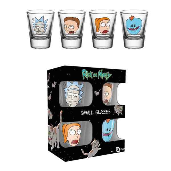 Pohárky Rick and Morty Faces (4-Pack)