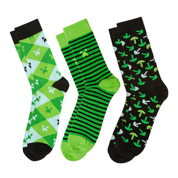 Ponožky Minecraft 3 Pack green L