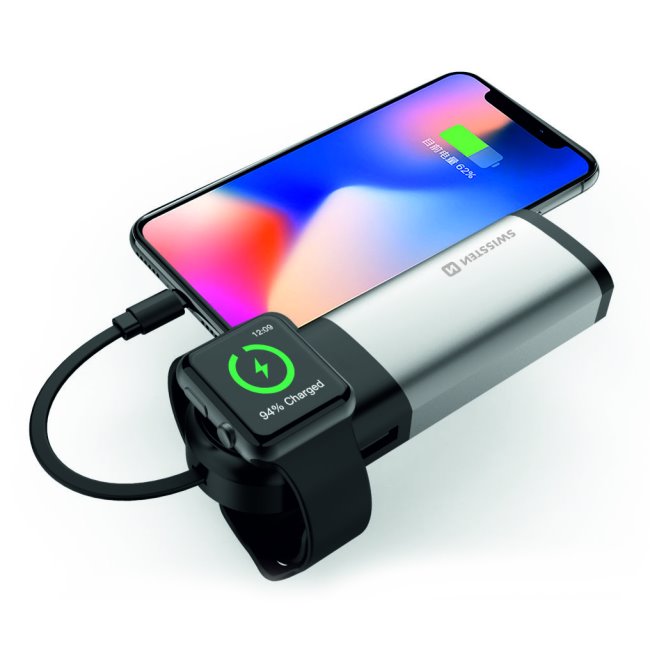 Swissten 2in1 Powerbank MFi for Apple Watch, 6700 mAh