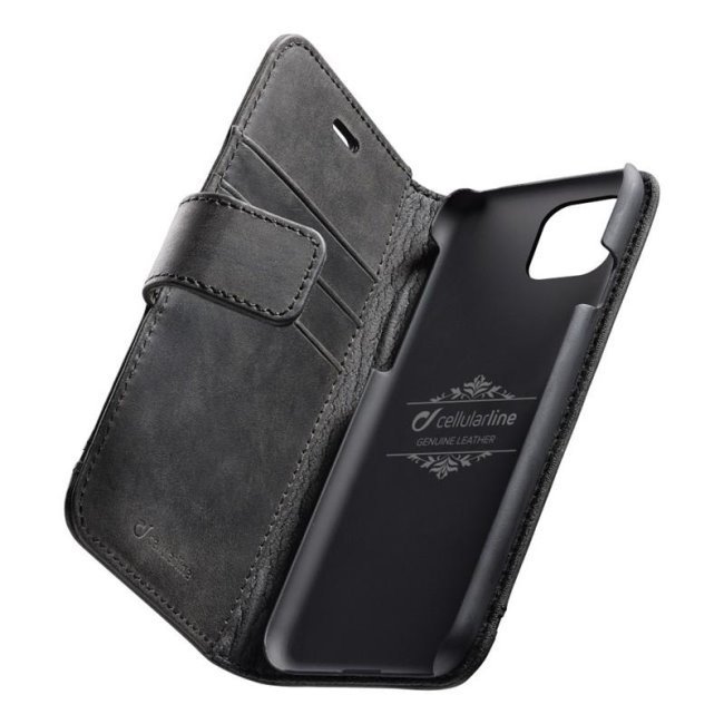 CellularLine Prémiové kožené puzdro typu kniha Supreme pre Apple iPhone 7/8/SE (2020), čierne