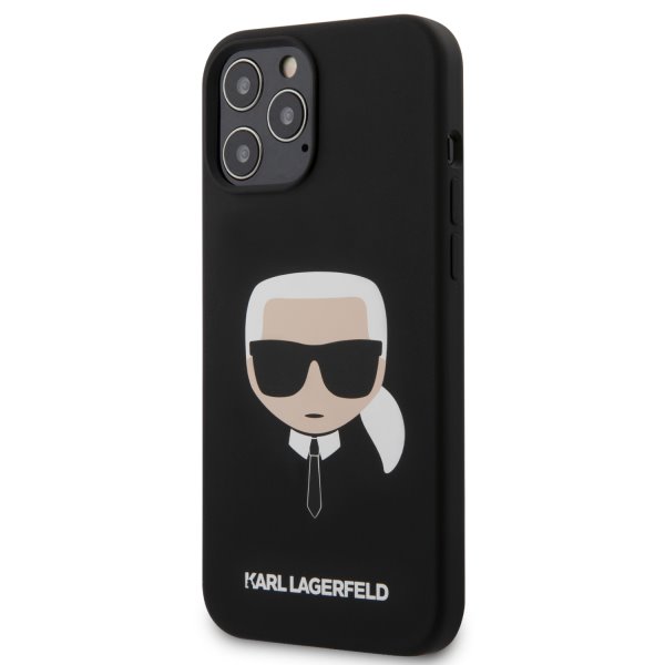Púzdro Karl Lagerfeld Head silikónový pre iPhone 12 Pro Max, black