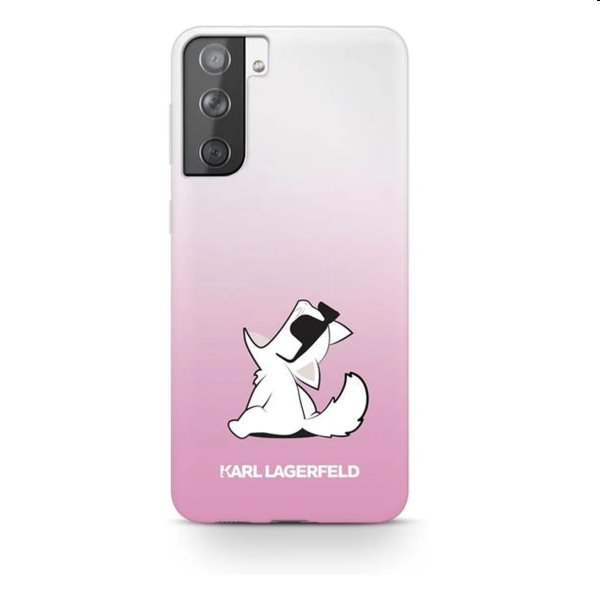 Puzdro Karl Lagerfeld PC/TPU Choupette Eats pre Samsung Galaxy S21 Plus - G996B, ružové