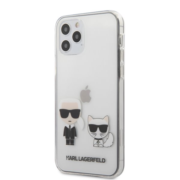 Púzdro Karl Lagerfeld PC/TPU Karl & Choupette pre iPhone 12/12 Pro, transparent