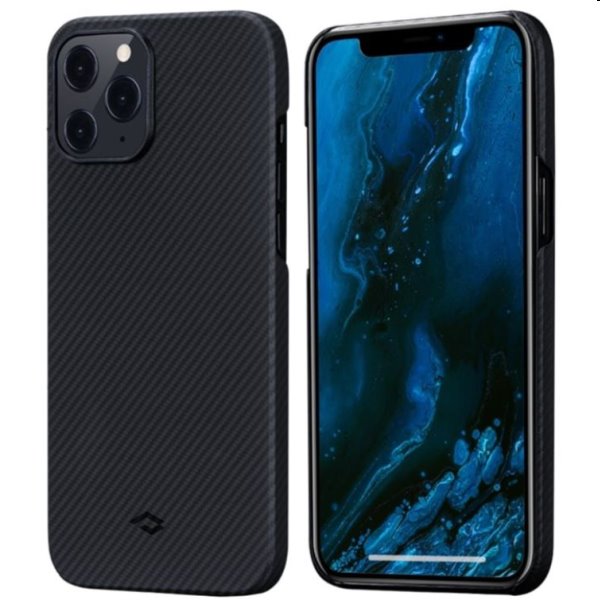 Pouzdro Pitaka Air z aramidových vláken pro iPhone 12 Pro Max, černé/šedé Pouzdro Pitaka Air z aramidových vláken pro iPhone 12 Pro Max, černé/šedé