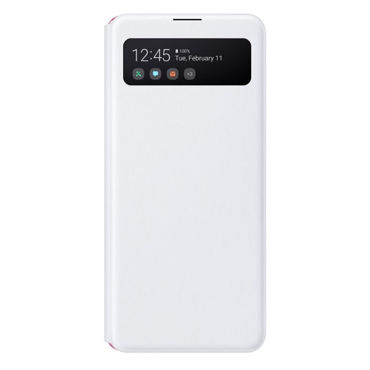 Pouzdro Samsung S-View Wallet Cover EF-EA41PWE pro Samsung Galaxy A41 - A415F, White