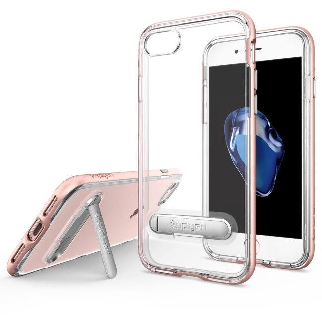 Pouzdro Spigen Crystal Hybrid pro Apple iPhone 7 a iPhone 8, Rose Gold