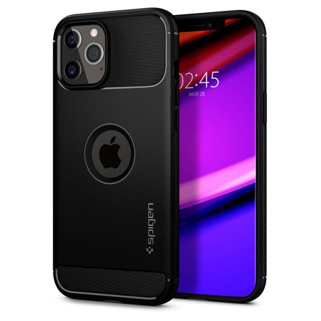 Pouzdro Spigen Rugged Armor pro Apple iPhone 12/12 Pro, černé