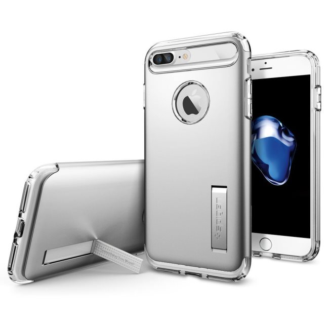 Pouzdro Spigen Slim Armor pro Apple iPhone 7 Plus a iPhone 8 Plus, Satin Silver