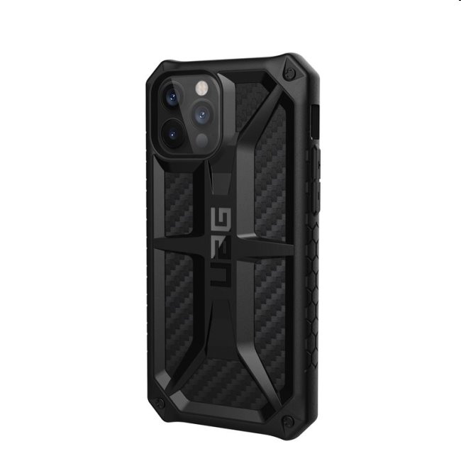 Puzdro UAG Monarch pre Apple iPhone 12/12 Pro, carbon fiber