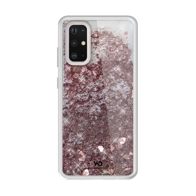 Pouzdro White Diamonds Sparkle pro Samsung Galaxy S20 +, Rose Gold Hearts