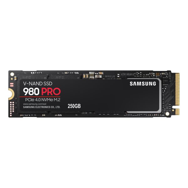 Samsung SSD 980 PRO, 250 GB, NVMe M.2-rychlost 6400/2700MB/s (MZ-V8P250BW)