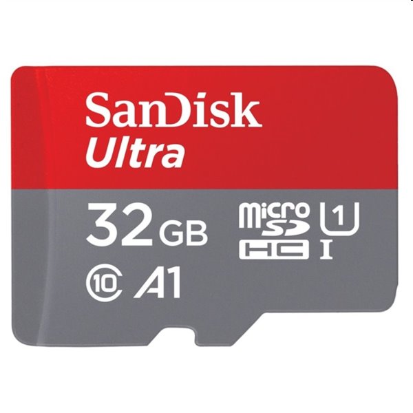 SanDisk Micro SDHC Ultra 32GB + SD adaptér, Class 10 - rychlost 120 MB/s (SDSQUA4-032G-GN6MA)