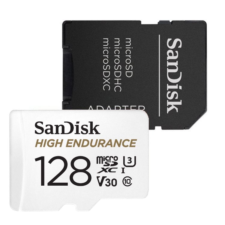 SanDisk Micro SDXC High Endurance 128GB + SD adaptér, UHS-I U3 V30, Class 10-rychlost 100/40 MB/s (SDSQQNR-128G-GN6IA) SanDisk Micro SDXC High Endurance 128GB + SD adaptér, UHS-I U3 V30, Class 10-rychlost 100/40 MB/s (SDSQQNR-128G-GN6IA)