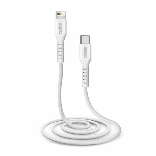 SBS datový kabel USB-C/MFI Lightning, 1 m, bílá