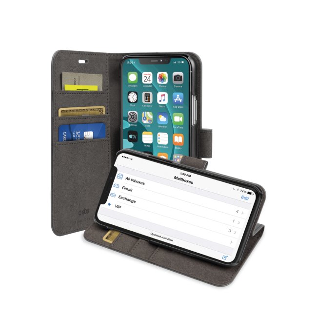 SBS Book Wallet Cover for iPhone 11, black