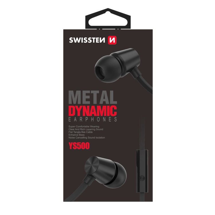 Sluchátka Swissten Dynamic YS500, černé Sluchátka Swissten Dynamic YS500, černé