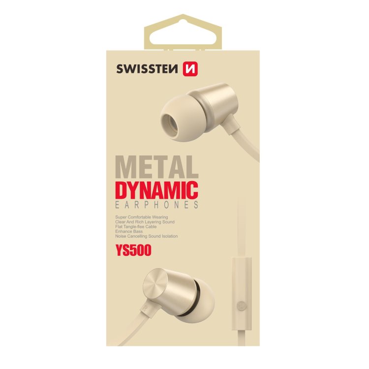 Sluchátka Swissten Dynamic YS500, zlaté Sluchátka Swissten Dynamic YS500, zlaté