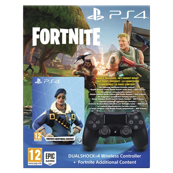 Sony  DS4 Wireless Controller v2, jet black + Fortnite Additional Content Voucher - OPENBOX (rozbalené zboží)