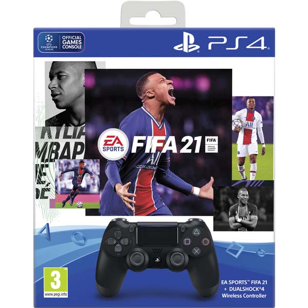 Sony DualShock 4 Wireless Controller v2, jet black + FIFA 21 CZ