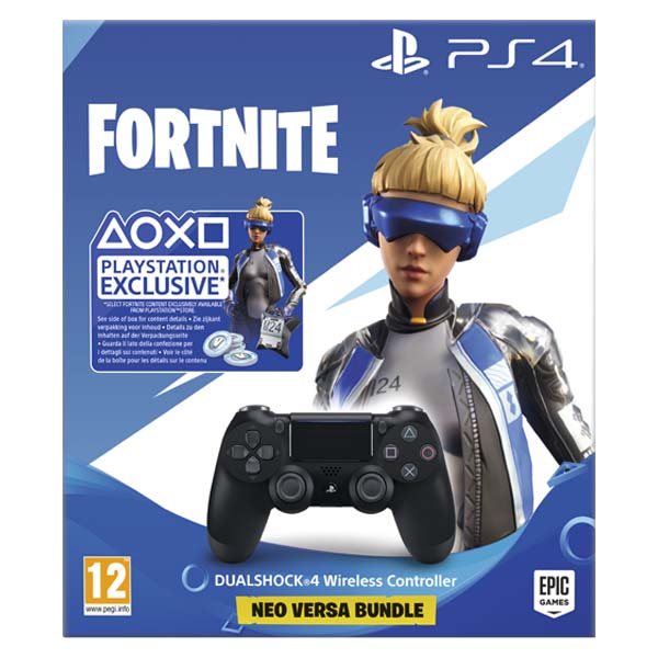 Sony DualShock 4 Wireless Controller v2, jet black (Fortnite 500 V Bucks Neo Versa Bundle)