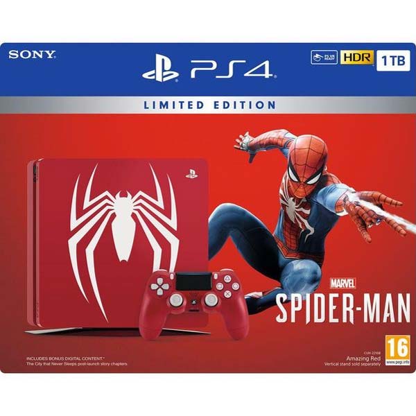 Sony PlayStation 4 Slim 1TB (Amazing Red Limited Edition) + Marvel 's Spider-Man CZ