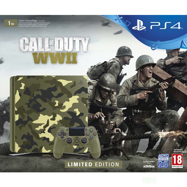Sony PlayStation 4 Slim 1TB, green camo (Limited Edition) + Call of Duty: WW2 + That 's You!