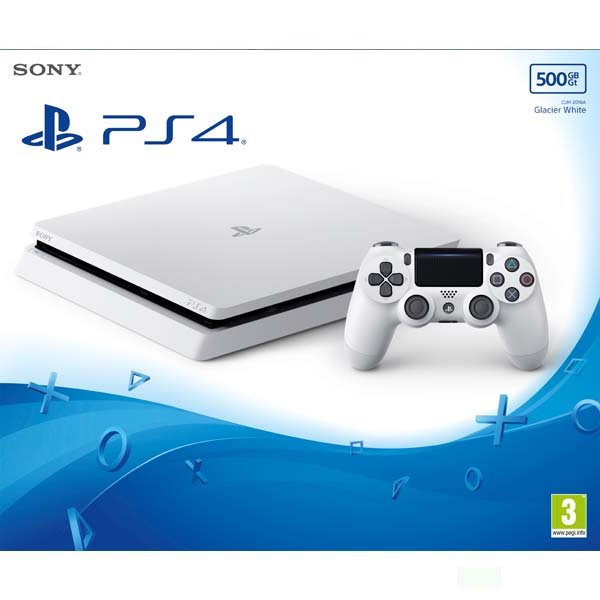 Sony PlayStation 4 Slim 500GB, ledovec white-BAZAR (použité zboží, smluvní záruka 12 měsíců)