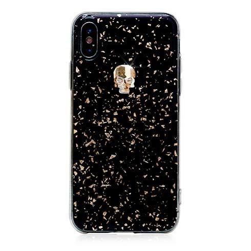 
Swarovski kryt Treasure pro iPhone XS/X-Black Galaxy/Gold Skull