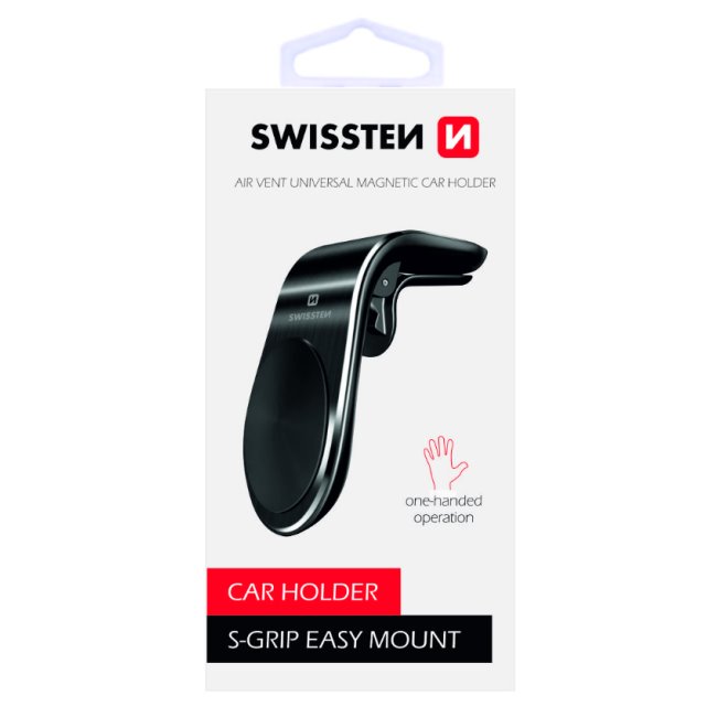 Swissten magnetický držák do ventilace auta S-Grip easy mount, černý