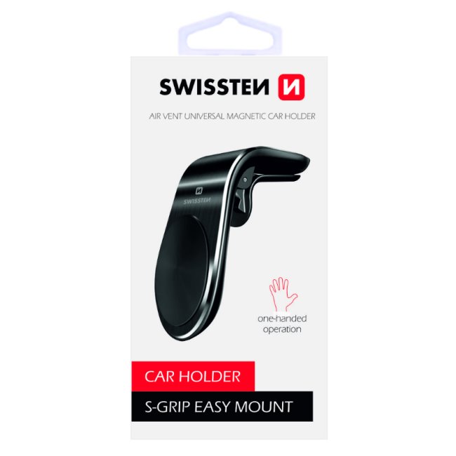 Swissten magnetický držák do ventilace auta S-Grip easy mount, černý Swissten magnetický držák do ventilace auta S-Grip easy mount, černý