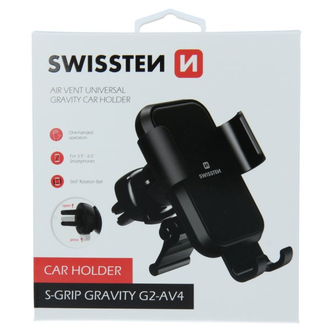 Swissten univerzální držák Gravity S-Grip G2-AV4 do ventilace auta Swissten univerzální držák Gravity S-Grip G2-AV4 do ventilace auta