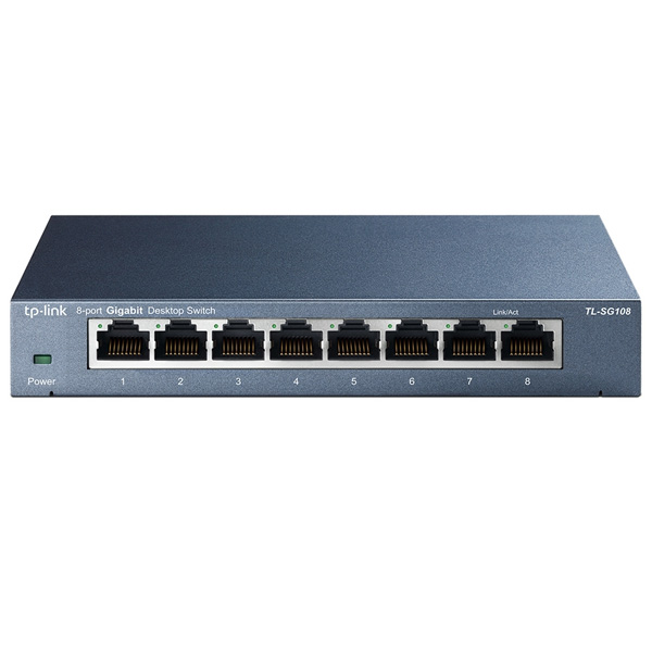 TP-Link TL-SG108 8x Gigabit Desktop Switch, steel grey TP-Link TL-SG108 8x Gigabit Desktop Switch, steel grey