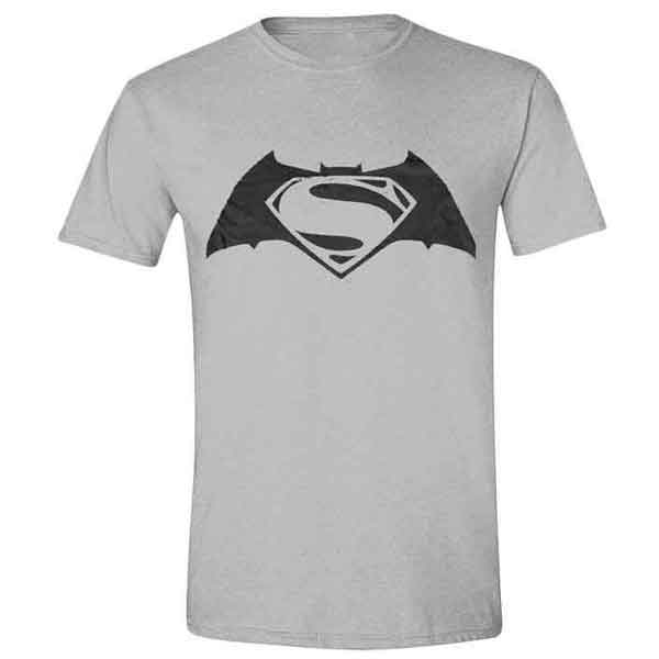 Tričko Batman vs. 
 Superman Logo Grey Melange M