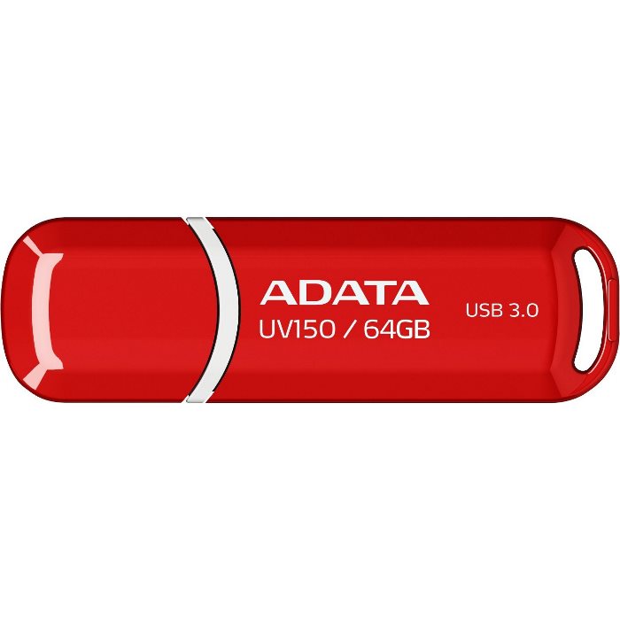 USB klíč A-DATA UV150, 64 GB, USB 3.0, Red-rychlost čtení a zápisu: až 90MB/s