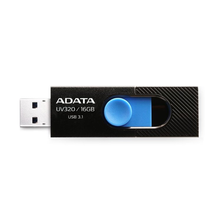 USB klíč A-DATA UV320, 16GB, USB 3.1-rychlost 80 MB/s, Black (AUV320-16G-RBKBL)
