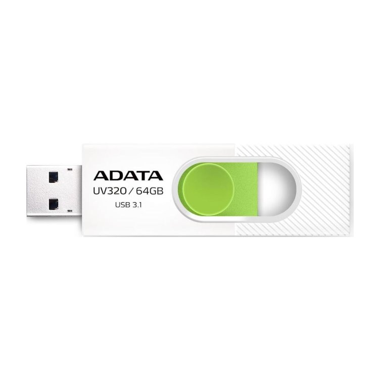 USB klíč A-DATA UV320, 64GB, USB 3.1-rychlost 80 MB/s, White (AUV320-64G-RWHGN)