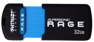 USB klíč Patriot SuperSonic Rage, 32 GB, USB 3.0, rychlost zápisu: 50 MB/s, rychlost čtení: 180MB/s