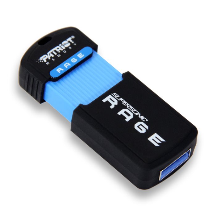 USB klíč Patriot SuperSonic Rage, 64 GB, USB 3.0, rychlostí zápisu: 50 MB/s, rychlost čtení: 180MB/s