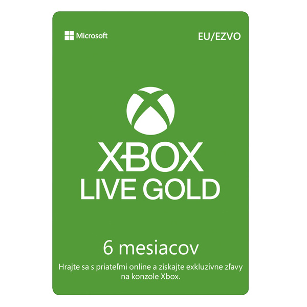 Xbox Live GOLD 6 měsíční předplatné CD-Key Xbox Live GOLD 6 měsíční předplatné CD-Key