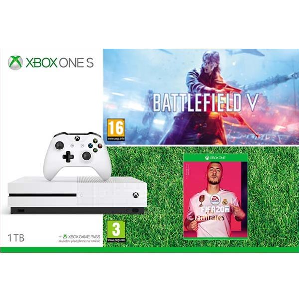 Xbox One S 1TB + Battlefield 5 (Deluxe Edition) + FIFA 20 CZ