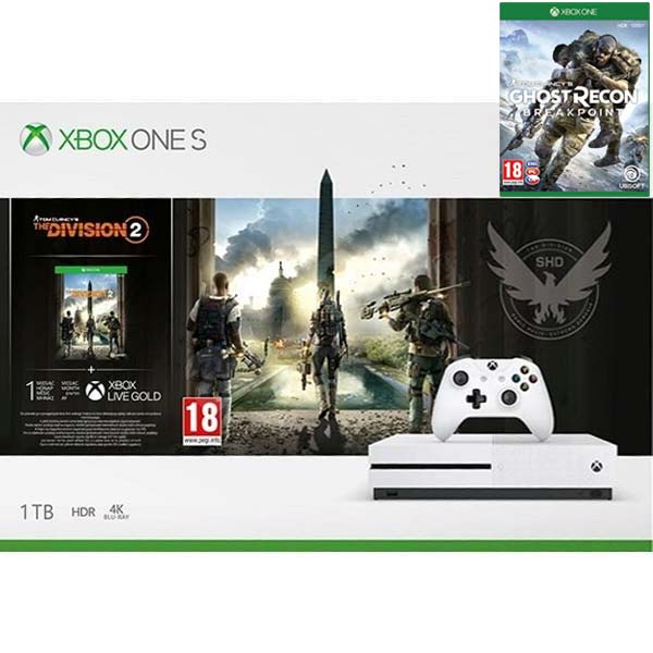 Xbox One S 1TB + Tom Clancys The Division 2 CZ + Tom Clancys Ghost Recon: Breakpoint CZ