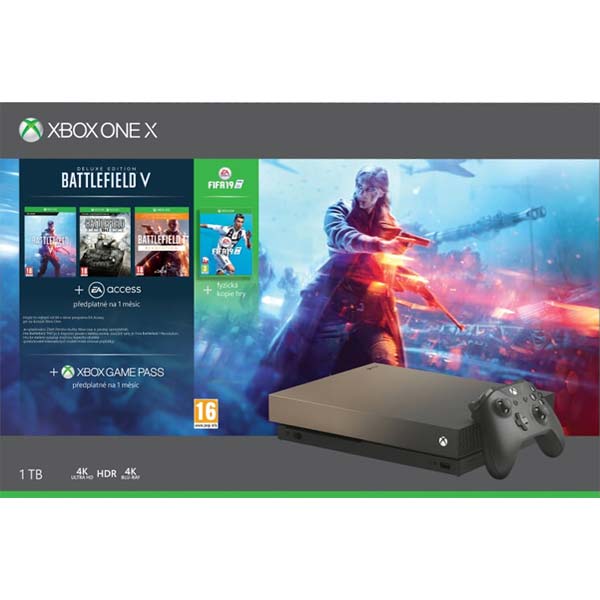 Xbox One X 1TB Gold Rush Special Edition (Battlefield 5 Bundle) + FIFA 19 CZ-OPENBOX (Rozbalené zboží s plnou zárukou) Xbox One X 1TB Gold Rush Special Edition (Battlefield 5 Bundle) + FIFA 19 CZ-OPENBOX (Rozbalené zboží s plnou zárukou)