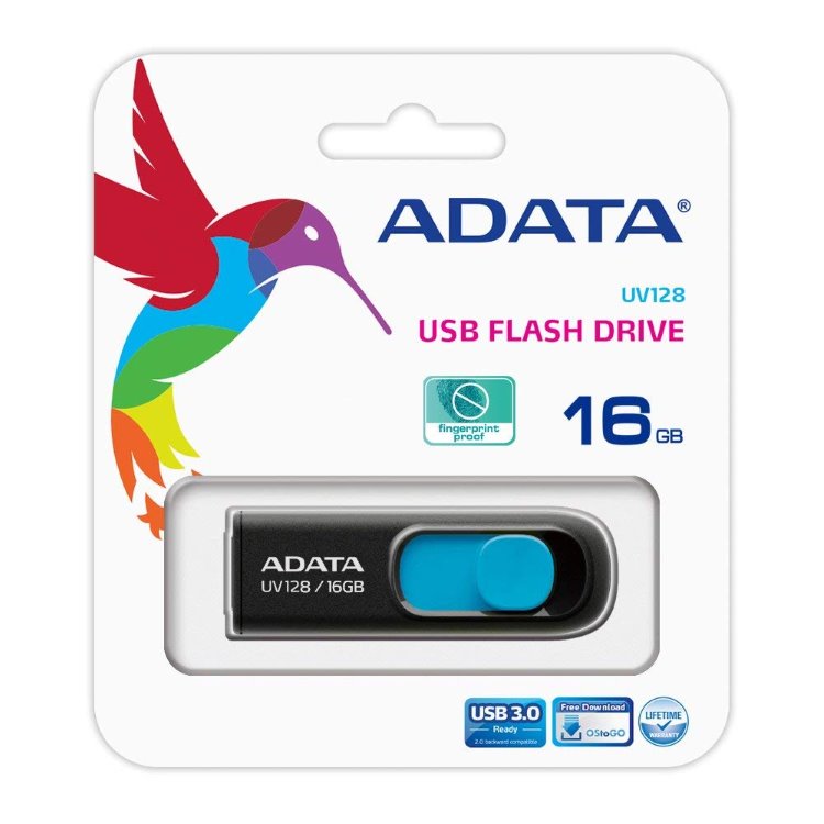 USB klíč A-DATA UV128, 16GB, USB 3.1-rychlost 90/40 MB/s (AUV128-16G-RBE)